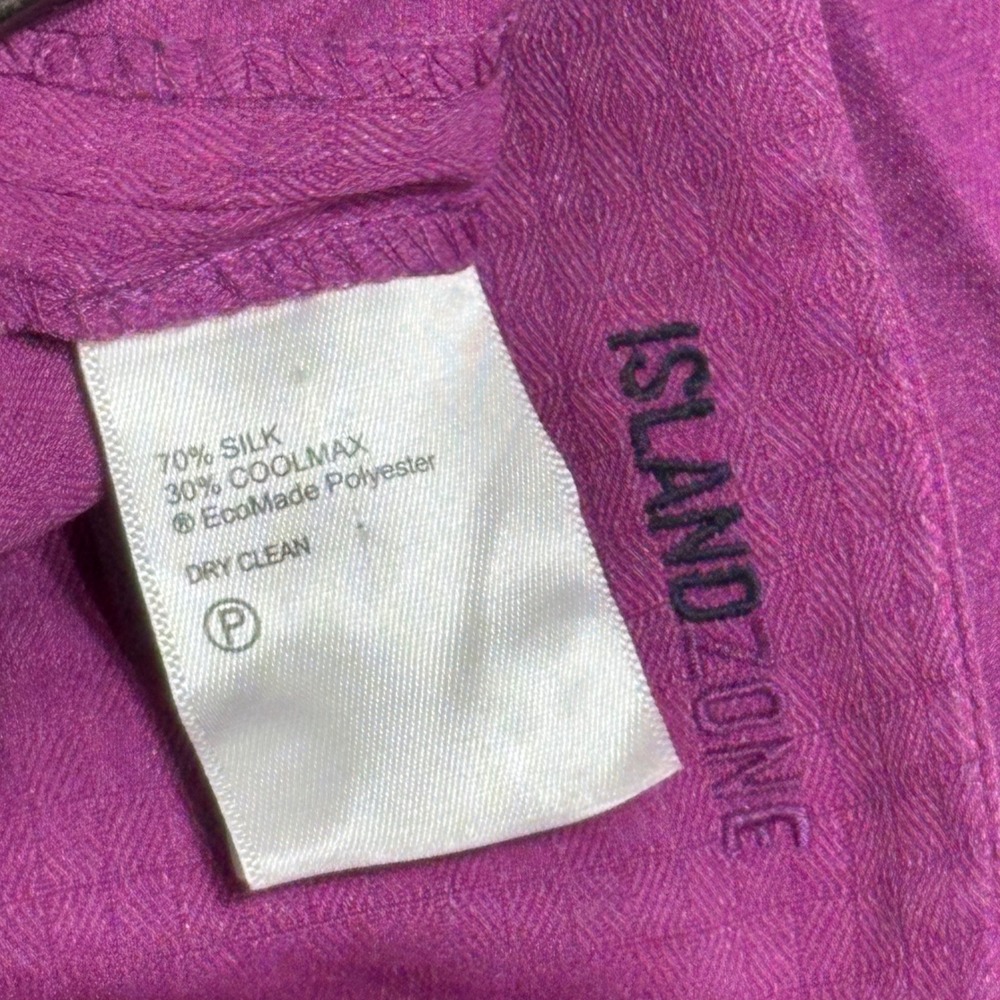 Tommy Bahama IslandZone Purple Silk Blend Dobby Shirt Mens XXXL Short Sleeve - Picture 6 of 8